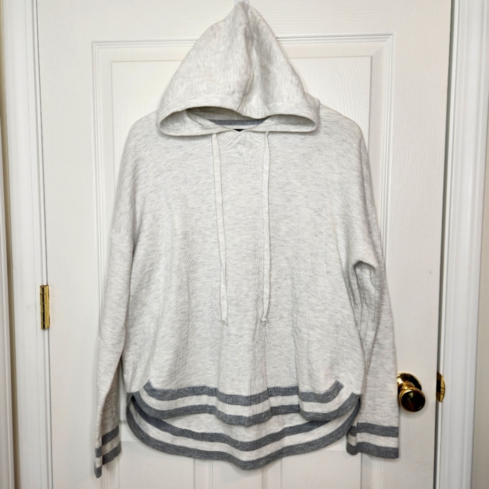 Cynthia Rowley Hi-lo Hooded Sweatshirt Size XL Heather Gray